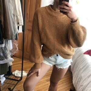 Camel colored sweater with gold details